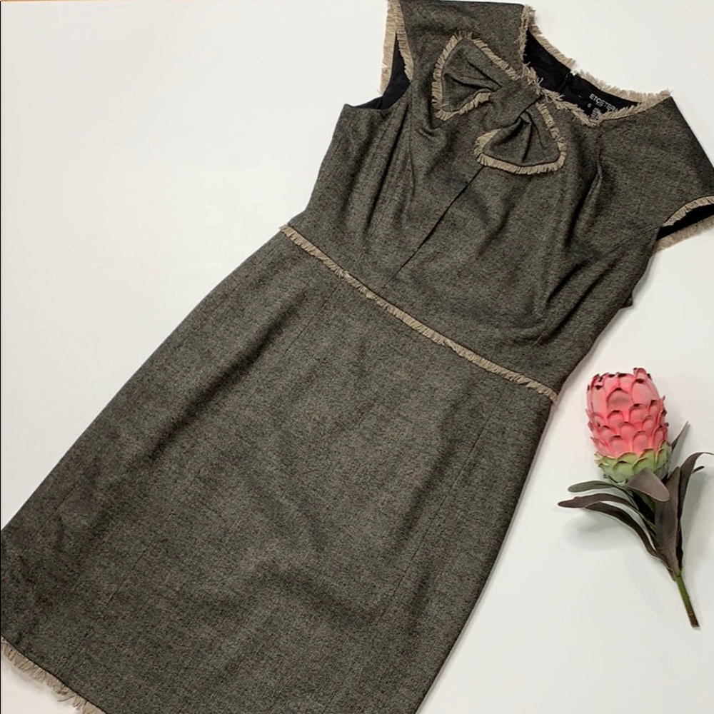 ETCETERA Wool Blend Bow & Fringe Dress - Picture 3 of 7